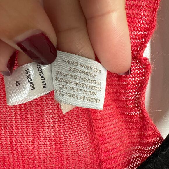 Chicos Womens Strawberry Red Open Front Drape Cardigan Sweater Size 2/Large Knit - Picture 6 of 8